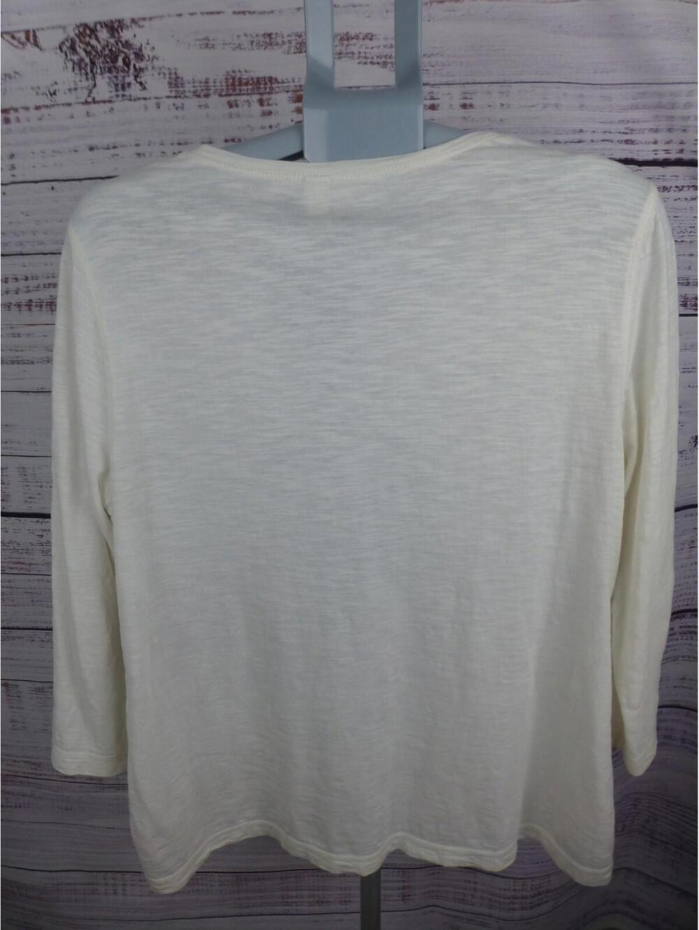 Weekends by Chico's Women's Top Size 2 (Large) Leopard Print V-Neck 3/4 J4 - Picture 7 of 9